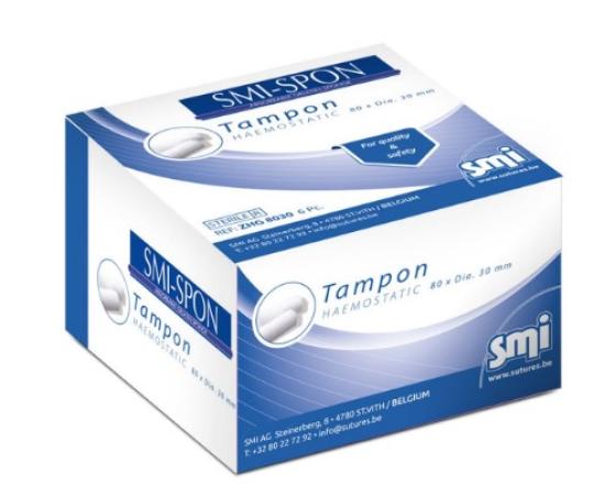SMI Spon Eponge de gélatine hémostatique - Résorbable - Ø 3 x 8cm - 6 pièces