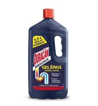 Gel déboucheur OURAGAN avec javel - 1,5 litre