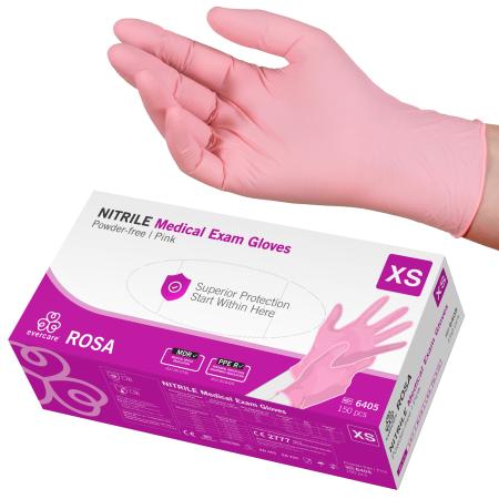Evercare Pink gants en nitril - non poudré - XS - 150 pièces   (10)