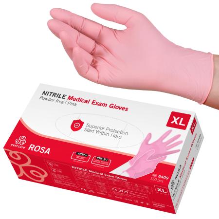 Evercare Pink gants en nitril - non poudré - XL - 150 pièces   (10)