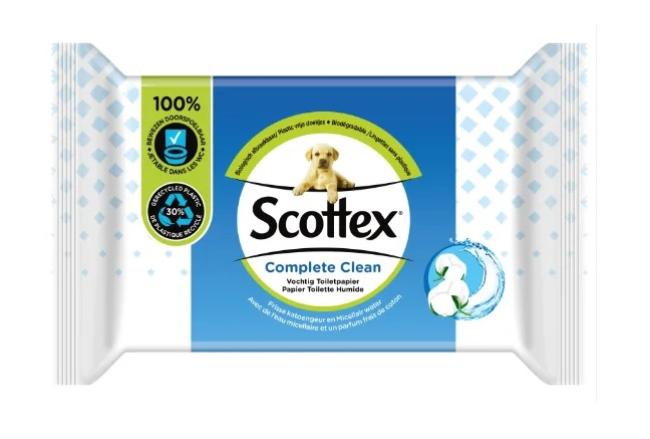 SCOTTEX Papier toilette humide - 100% biodégradable - 42 pièces