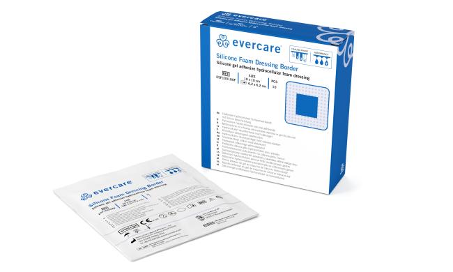 evercare Silicone Foam Dressing Border - 10 x 10cm - Stéril - 10 pièces