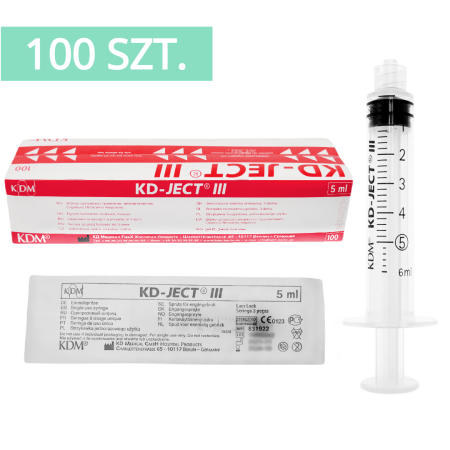 KD-JECT III Spuit - 5ml - 3-delig - Luer-centrisch - 100 stuks