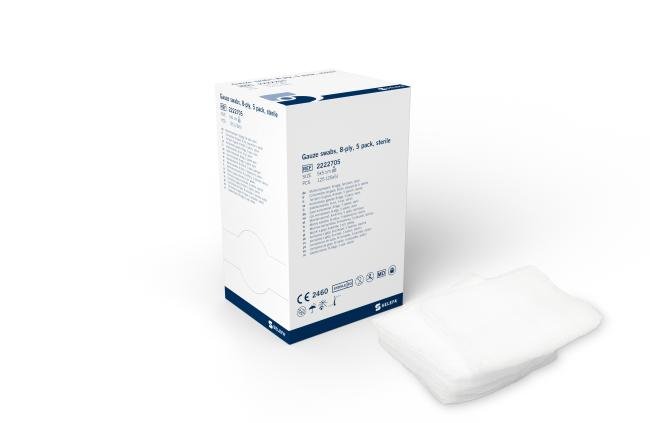 Compresse de gaze SELEFA - Stérile - 5 x 5cm - 25 x 5 pièces