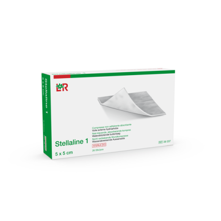 Compresse non-adhérente STELLALINE 1 - Stérile - 5 x 5cm - 100 pièces