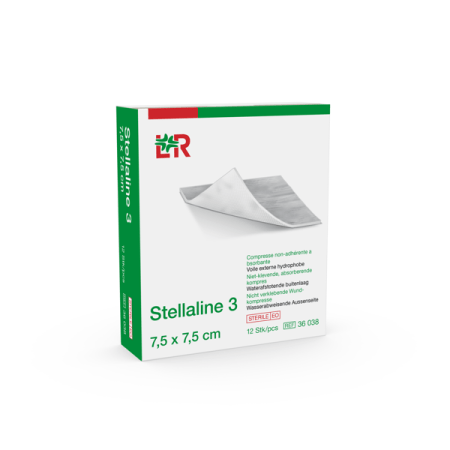 Compresse non-adhérente STELLALINE 3 - Stérile - 7,5 x 7,5cm - 100 pièces