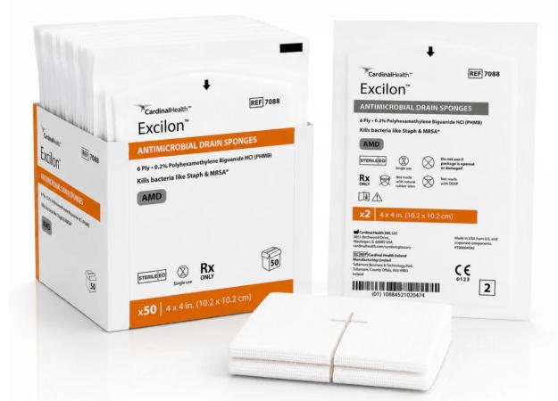 Excilon AMD Antimicrobieel splitkompres voor drain - 10 x 10cm - 25 x 2 stuks
