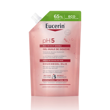 EUCERIN pH5 Gel douche-huile - Peau sèche et sensible - 400ml - Recharge