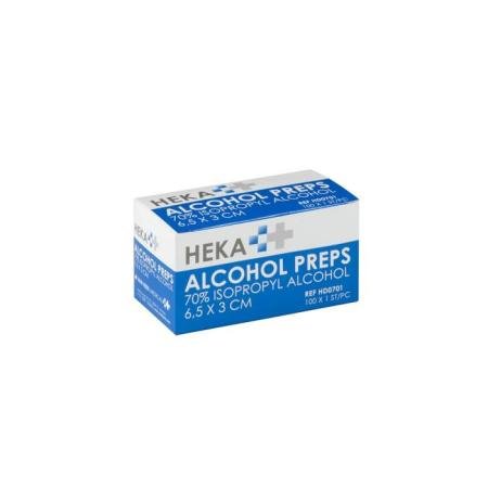 HEKA Alcoholdoekjes - Individueel verpakt - NS - 6,5 x 3cm - 100 stuks
