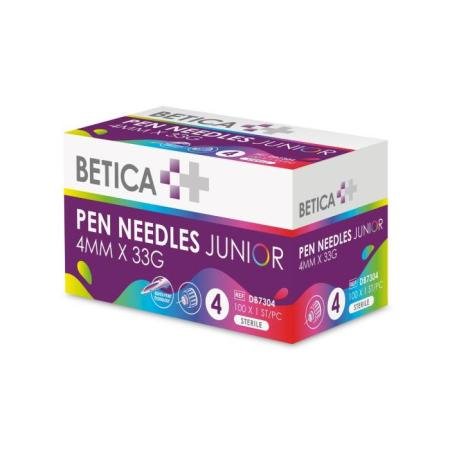 Aiguilles pour stylo injecteur BETICA Junior - 33G x 4mm - 100 pièces