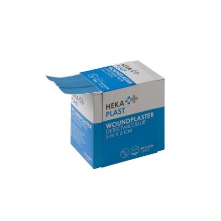 HEKAPLAST Detecteerbare wondpleister op rol - Blauw - 6cm x 5m