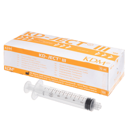 KD-JECT III Spuit - 10 ml - 3-delig - Luer-centrisch - 100 stuks