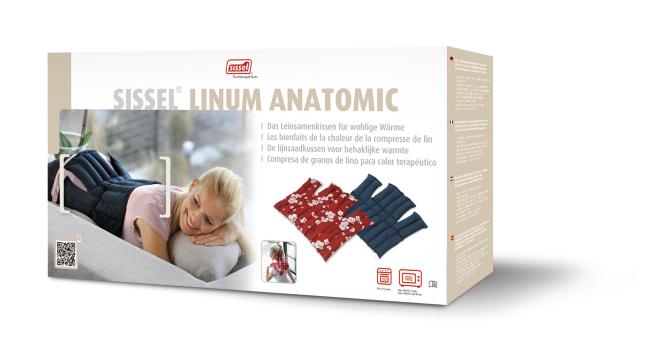SISSEL Linum Anatomic - Lijnzaadkussen - 38 x 36cm - Blauw