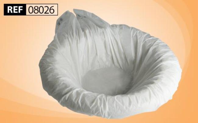 Bassin jetable Curas avec sac de contrôle hygiénique - Ronde - 2 litres - 100 pièces