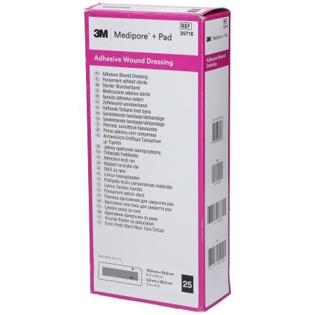 Medipore+pad - 10 x 25cm - 25 pièces
