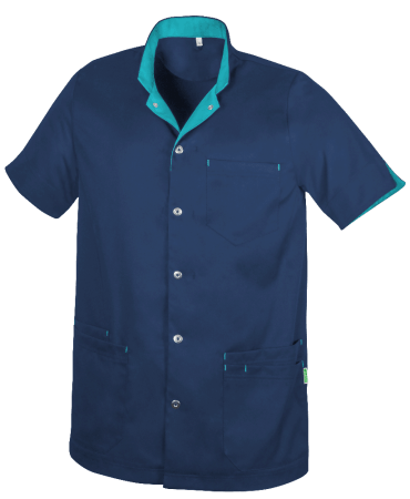 REMKO Unisex jack - Tencel-kwaliteit - Marine/turquoise