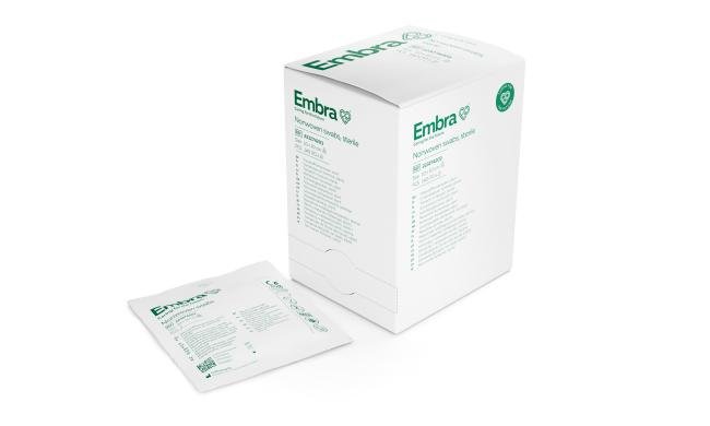 Compresses non-tissées EMBRA - Stériles - 10 x 10 cm - 70 x 2 pièces