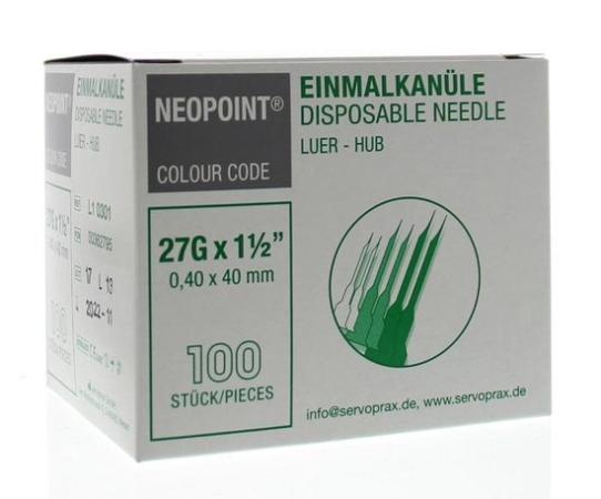 NEOPOINT Insulinenaald - 27G x 40mm (grijs) - 100 stuks