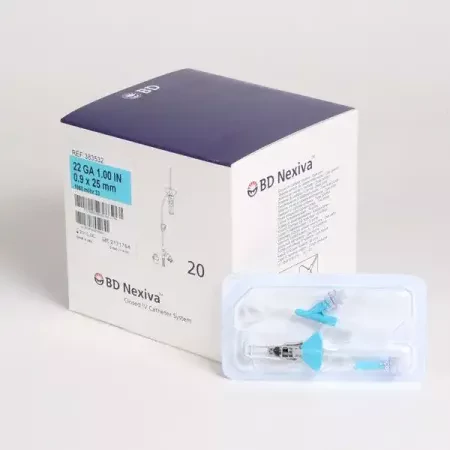 NEXIVA Gesloten IV-kathetersysteem - Y-versie met Q-Syte - 22G x 25mm - 20 stuks