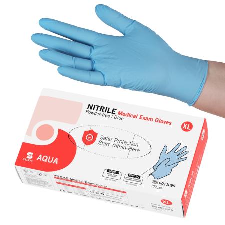 SELEFA Nitril handschoenen AQUA - Poedervrij - XL - 100 stuks