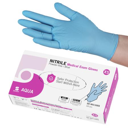 SELEFA Nitril handschoenen AQUA - Poedervrij - XS - 100 stuks