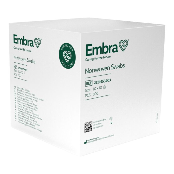 Embra nonwoven kompres 4L 10x10cm niet steriel 30g (100 stuks)