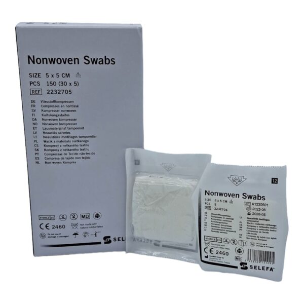 SELEFA kompressen non-woven steriel 5 x 5 cm