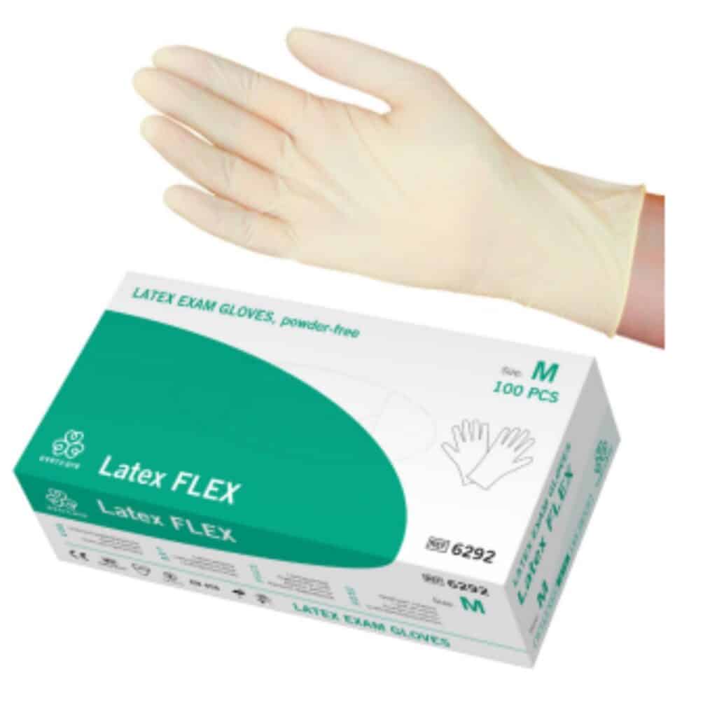 Evercare latex FLEX handschoenen poedervrij verschillende formaten