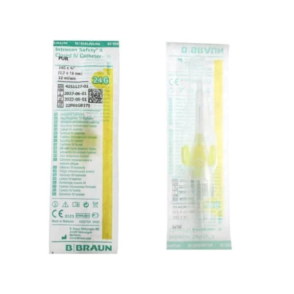 IV-katheter Introcan Safety 3 - 22G x 25mm (blauw) - 1 stuk (200) "IV-veiligheidskatheter Introcan Safety 3 - 22G x 25mm (blauw) - 1 stuk