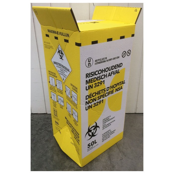 Kartonnen doos voor risicohoudend medisch afval
