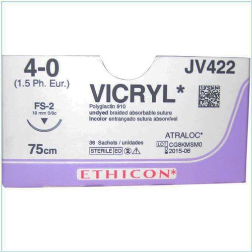 Vicryl 4/0 75cm 19TRI3/8 JV422 36st