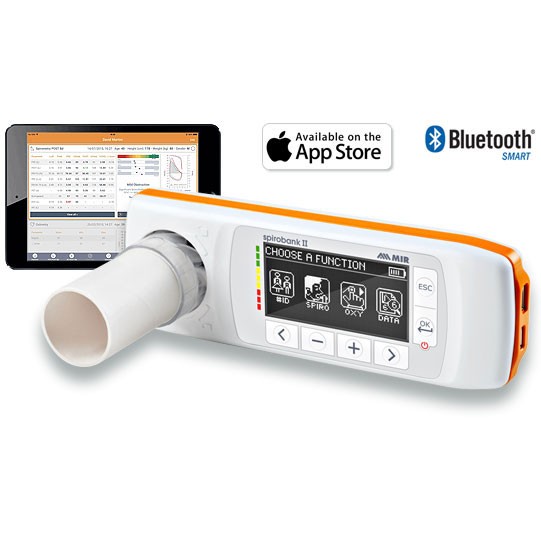 Spirobank II Smart Bluetooth + 100 wegwerpturbines + Winspiro Pro software - connectie met iPad mogelijk