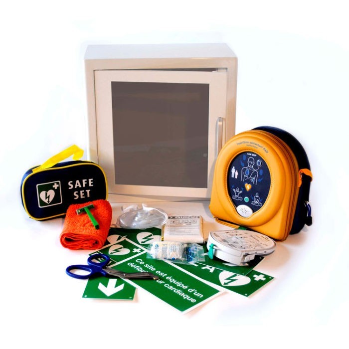 AED Samaritan PAD 500P - volautomaat - met reanimatieondersteuning - inclusief draagtas + GRATIS METALEN BINNENKAST MET ALARM + STICKERSET (5 stickers) + REANIMATIEKIT