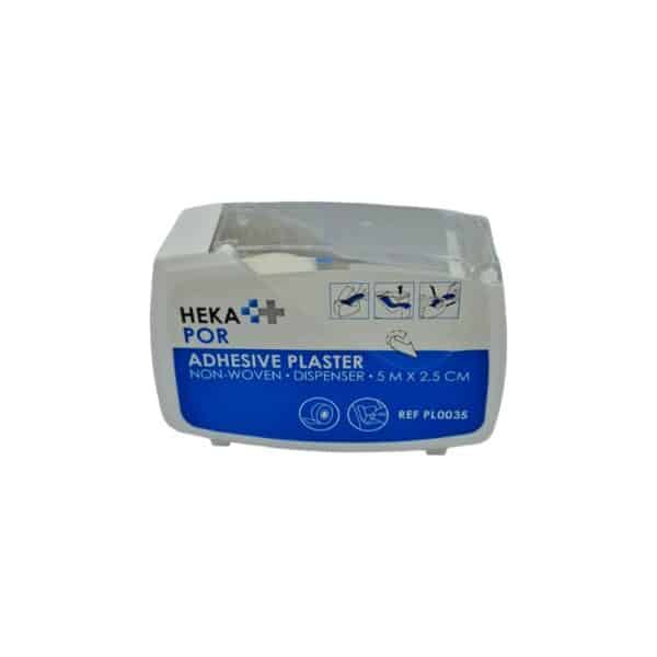 Ruban adhésif non-woven HEKA Por sur dispenseur - 2,5cm x 5m - par pièce