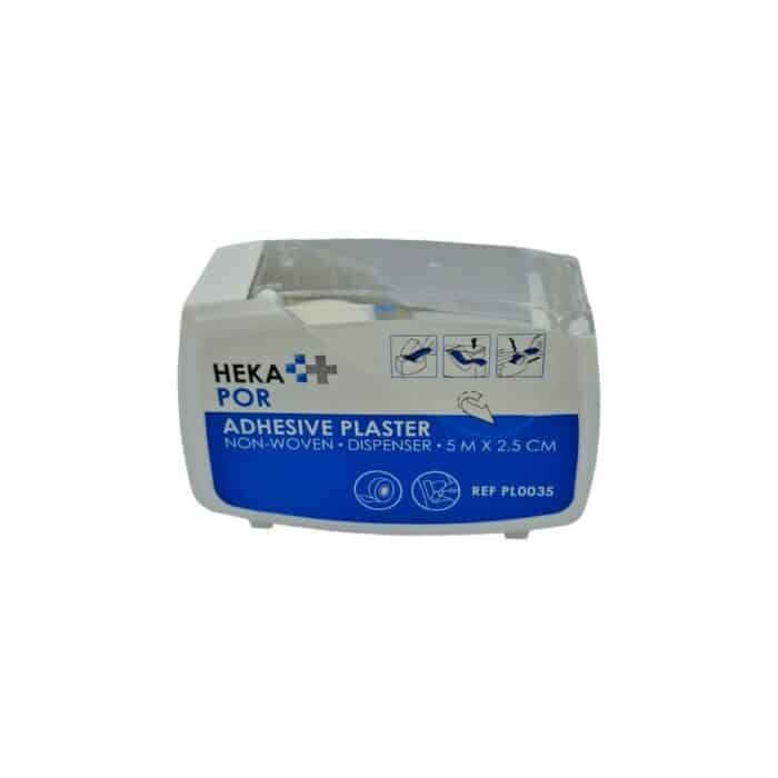 Ruban adhésif non-woven HEKA Por sur dispenseur - 2,5cm x 5m - par pièce