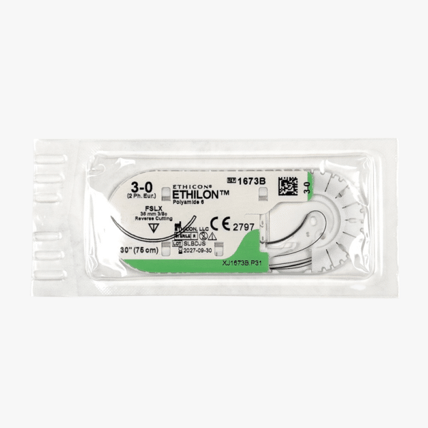 Ethilon 3-0 – 75cm – Zwart – Met naald 26mm (3/8C) – per stuk