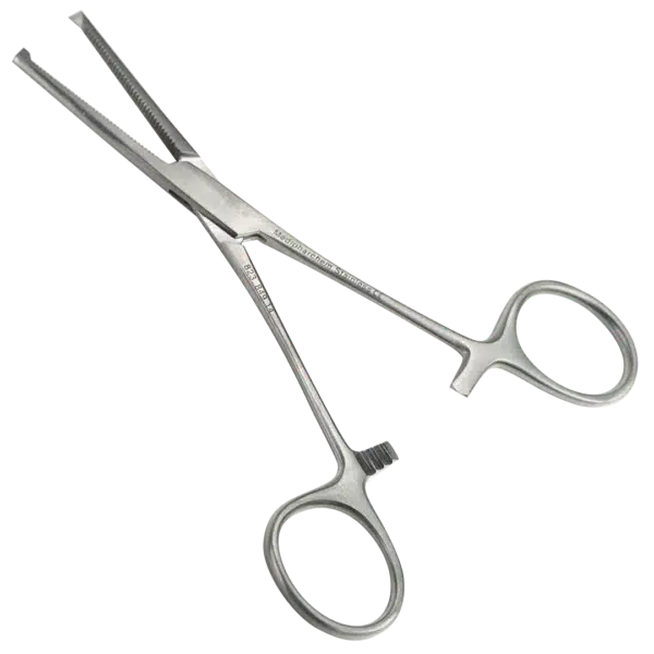 Chirurgische kocher met tandjes - Recht - 14 cm