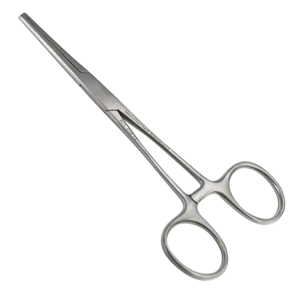 Chirurgische kocher met tandjes - Recht - 14 cm